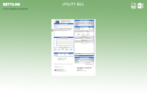 Модерен стил шаблон за сметки за јавни комунални услуги на градот Тахо во САД